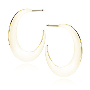 Cercei argint rotunzi placati cu aur galben Semiluna DiAmanti Z1929EG-DIA (Argint 925‰ 3,8 g.)